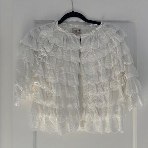Chic White Ruffled Blouse